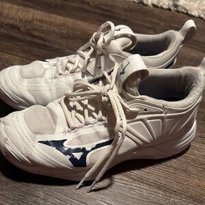White and Blue volleyball shoes